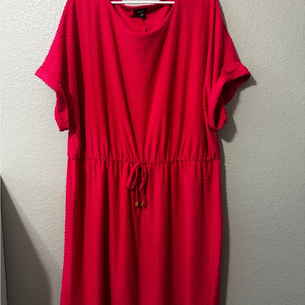 Tacera Vibrant Pink Midi Dress